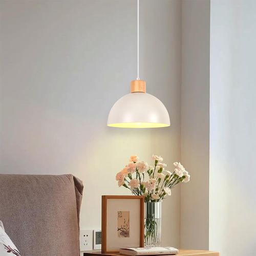 Lustre En Métal Vintage Suspension Luminaire Moderne Lampe à Suspension D'intérieur Blanc