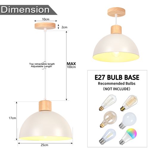 Lustre En Métal Vintage Suspension Luminaire Moderne Lampe à Suspension D'intérieur Blanc