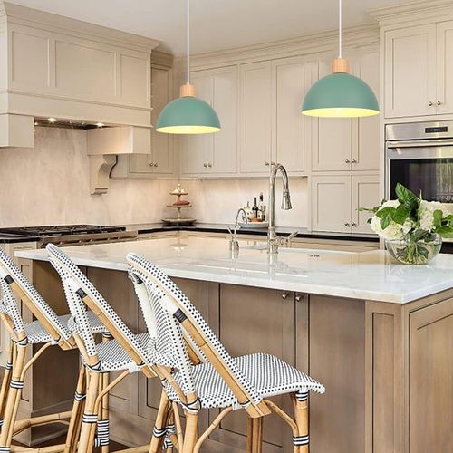 Lustre En Métal Vintage Suspension Luminaire Moderne Lampe à Suspension D'intérieur Vert