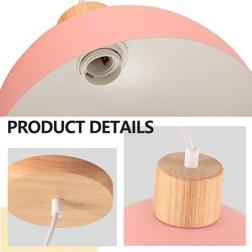 2pcs Lustre En Métal Vintage Suspension Luminaire Moderne Lampe à Suspension D'intérieur Rose