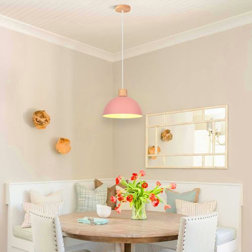 2pcs Lustre En Métal Vintage Suspension Luminaire Moderne Lampe à Suspension D'intérieur Rose