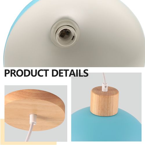 2pcs Lustre En Métal Vintage Suspension Luminaire Moderne Lampe à Suspension D'intérieur Bleu