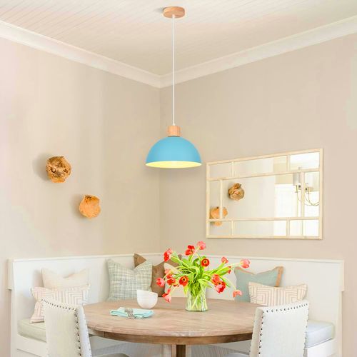 2pcs Lustre En Métal Vintage Suspension Luminaire Moderne Lampe à Suspension D'intérieur Bleu