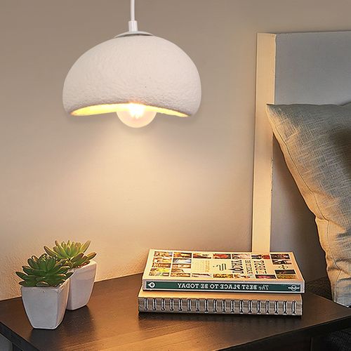 20cm Lustre Personnalisé Créatif D'intérieur Plafonnier Rétro E27 Suspension Lustre Moderne Blanc
