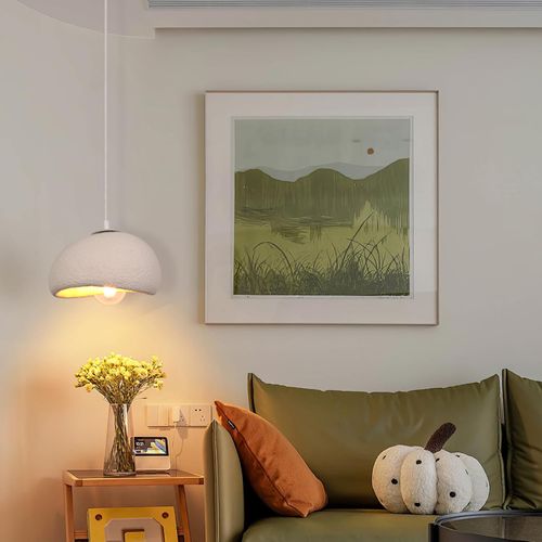 20cm Lustre Personnalisé Créatif D'intérieur Plafonnier Rétro E27 Suspension Lustre Moderne Blanc