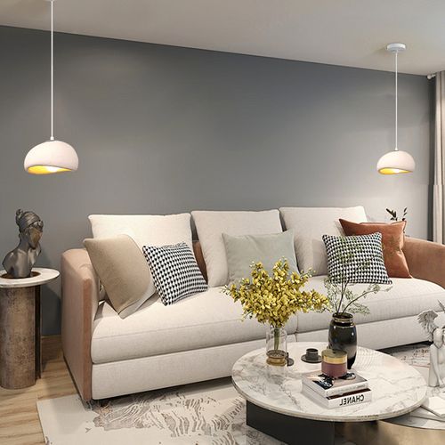 20cm Lustre Personnalisé Créatif D'intérieur Plafonnier Rétro E27 Suspension Lustre Moderne Blanc