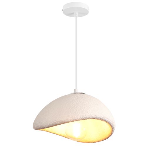 Lustre Personnalisé Créatif D'intérieur 30cm Plafonnier Rétro E27 Suspension Lustre Moderne Blanc
