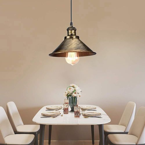 22cm Lampes à Suspension Rétro Vintage Lustre E27 Plafonnier Industriel En Métal