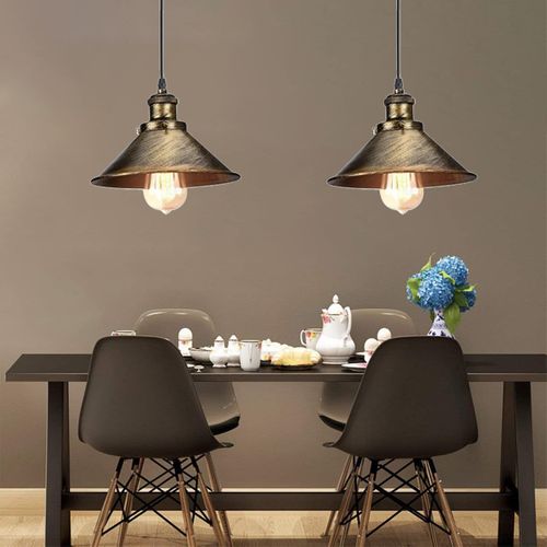 22cm Lampes à Suspension Rétro Vintage Lustre E27 Plafonnier Industriel En Métal