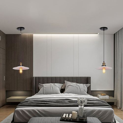 Suspension Luminaire Rétro Lustre En Fer En Métal Plafonnier D'intérieur Vintage Blanc 22cm