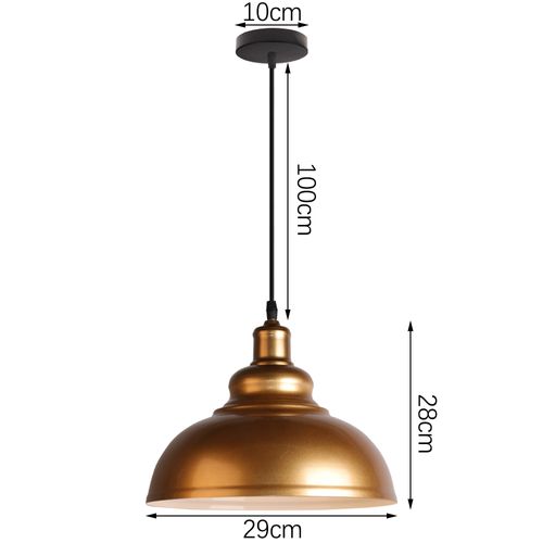 2pcs Suspension Luminaire Rétro Vintage Douille E27 Lustre D'intérieur Abat-jour En Métal