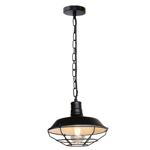 Lampe à Suspension Vintage En Fer Suspension Lustre Rétro Suspension Luminaire Antique Noire 26cm