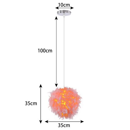 (2pcs) Lampe à Suspension Moderne En Plumes Plafonnier En Plumes Moelleuses Abat-jour Plume (rose)
