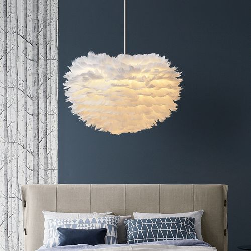 Lustre D'intérieur Moderne 30cm Lampe à Suspension Romantique Suspension Luminaire En Plumes