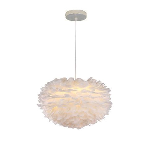Lustre D'intérieur Moderne 30cm Lampe à Suspension Romantique Suspension Luminaire En Plumes