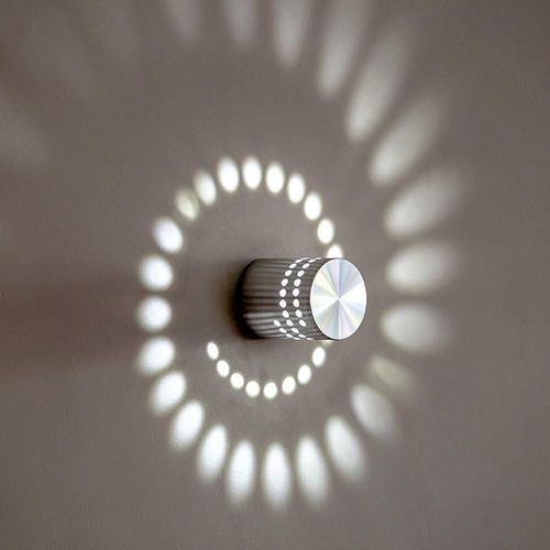 Plafonnier En Spirale Créatif Lustre Moderne Rond Applique Murale LED Simple 3w, Blanc Froid