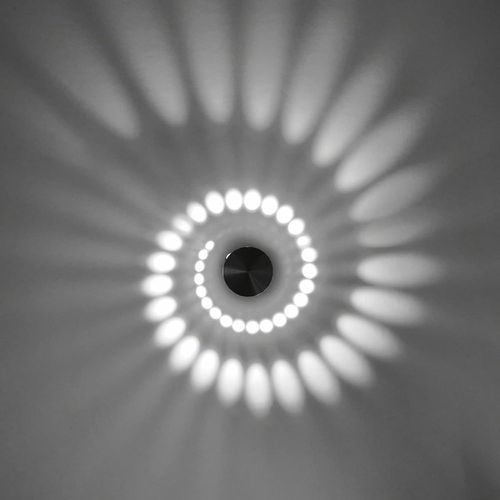 Plafonnier En Spirale Créatif Lustre Moderne Rond Applique Murale LED Simple 3w, Blanc Froid