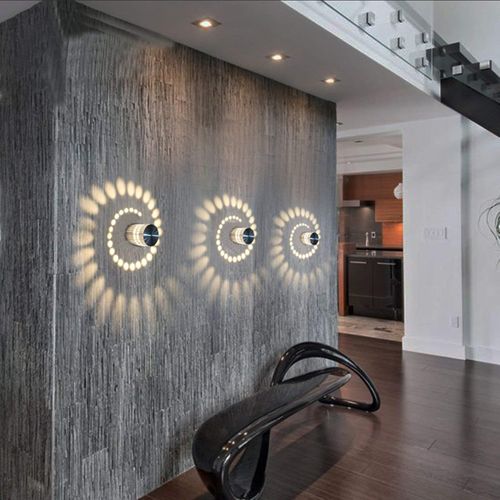 Plafonnier En Spirale Créatif Lustre Moderne Rond Applique Murale LED Simple 3w, Blanc Chaud