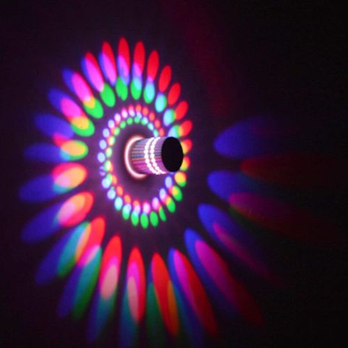 Plafonnier En Spirale Créatif Lustre Moderne Rond Applique Murale LED Simple 3w, Lumière Colorée