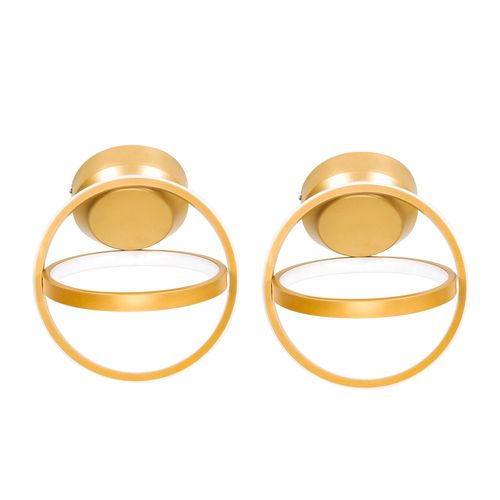 2x Plafonnier LED Moderne Or Lampe De Plafond Nordique Plafonnier Circulaire Blanc Chaud