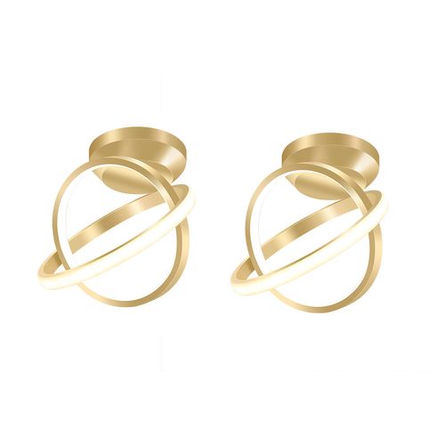 2x Plafonnier LED Moderne Or Lampe De Plafond Nordique Plafonnier Circulaire Blanc Froid