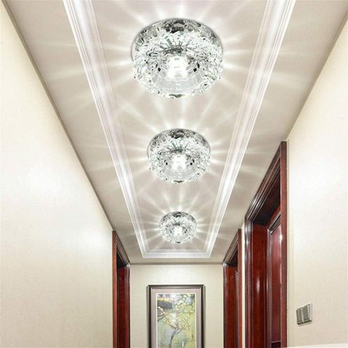 Projecteur En Cristal Plafonnier Moderne Spot Lumineux LED Pour Hall D'entrée, Blanc Froid