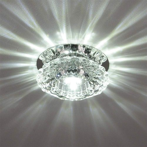 Projecteur En Cristal Plafonnier Moderne Spot Lumineux LED Pour Hall D'entrée, Blanc Froid