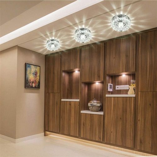 Projecteur En Cristal Plafonnier Moderne Spot Lumineux LED Pour Hall D'entrée, Blanc Froid