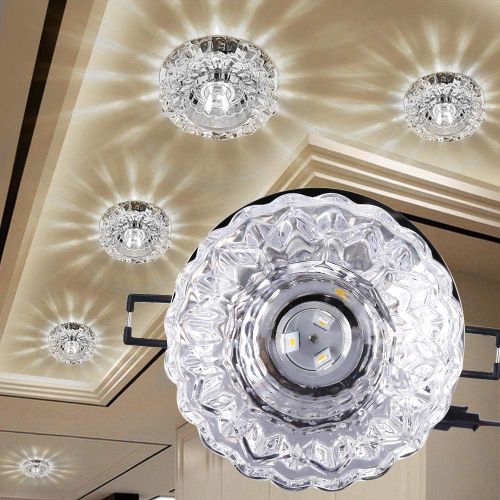 Projecteur En Cristal Plafonnier Moderne Spot Lumineux LED Pour Hall D'entrée, Blanc Froid