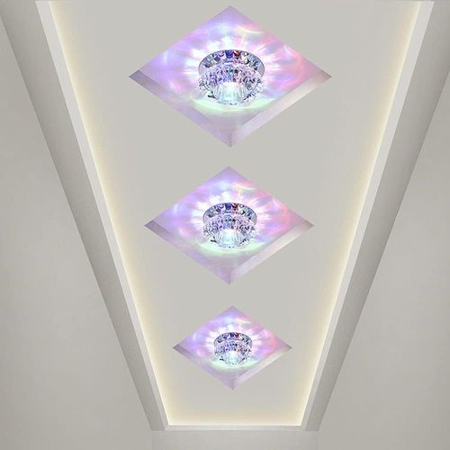 Projecteur En Cristal Plafonnier Moderne Spot Lumineux LED Pour Hall D'entrée, Lumière Colorée
