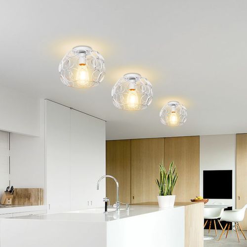 2pcs Lampe De Plafond Luminaire Ronde Luminaire Plafonnier En Fer Plafonnier Rétro Vintage Blanc