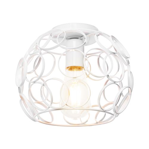 2pcs Lampe De Plafond Luminaire Ronde Luminaire Plafonnier En Fer Plafonnier Rétro Vintage Blanc