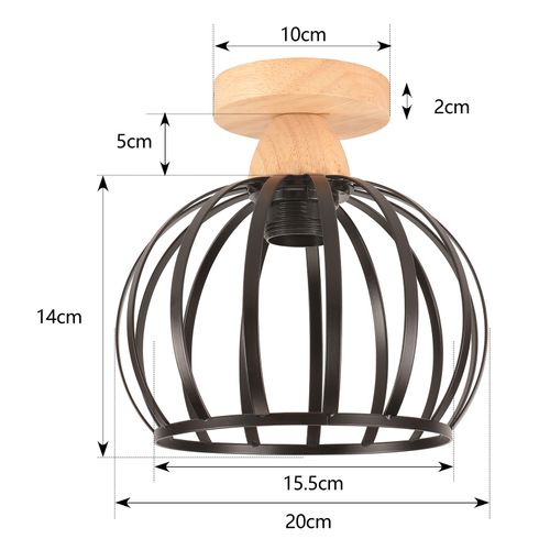 Plafonnier Rétro Moderne Lampe De Plafond En Métal Luminaire Plafonnier Intérieurs Noir