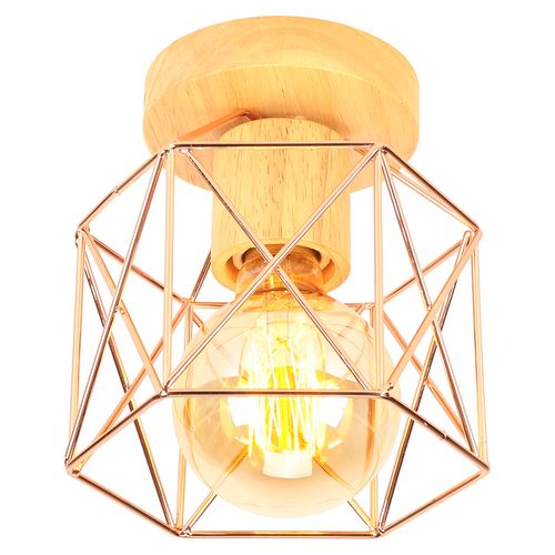 Plafonnier Moderne Lampe De Plafond Vintage Luminaire Plafonnier Rétro Abat-jour Métal Or Rose