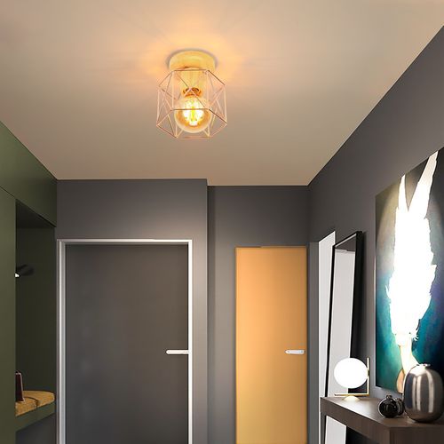 (2x) Plafonnier Moderne Lampe De Plafond Vintage Luminaire Plafonnier Rétro Abat-jour Métal Or Rose