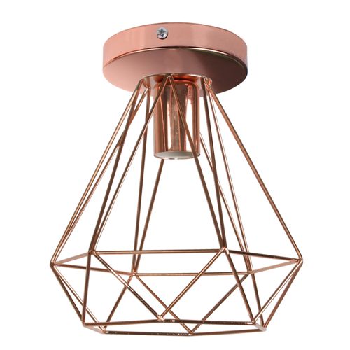 Plafonniers En Métal Vintage Plafonniers D'intérieur Lampe De Plafond Rétro E27 Or Rose