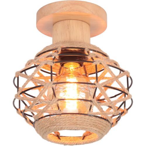 Plafonnier Vintage E27 Lampe De Plafond Rétro Abat-jour Cage En Ficelle Métallique Ø20cm