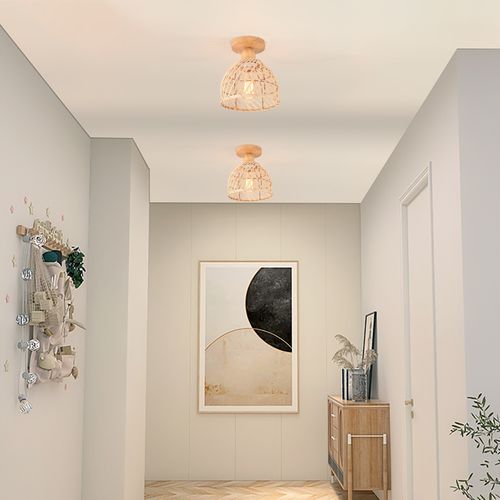 Plafonnier Moderne Lampe De Plafond En Bambou Plafonnier Rétro Luminaire Plafonnier Intérieur