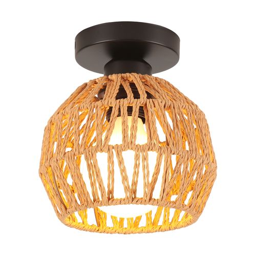 Lampe De Plafond Rétro Plafonnier Tressé En Corde De Chanvre Plafonnier Moderne
