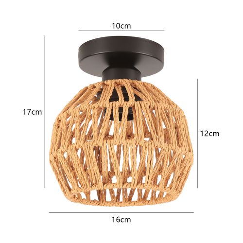 Lampe De Plafond Rétro Plafonnier Tressé En Corde De Chanvre Plafonnier Moderne