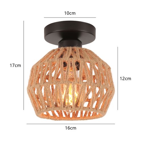 Plafonnier Rétro Luminaire Plafonnier Tressé En Corde De Chanvre Plafonnier D'intérieur Moderne
