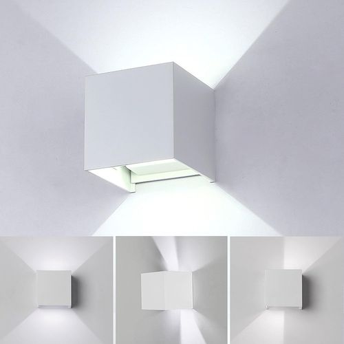 12w Applique Murale LED Blanc Lampe Murale Carrée Applique Murale Aluminium Moderne Blanc Froid