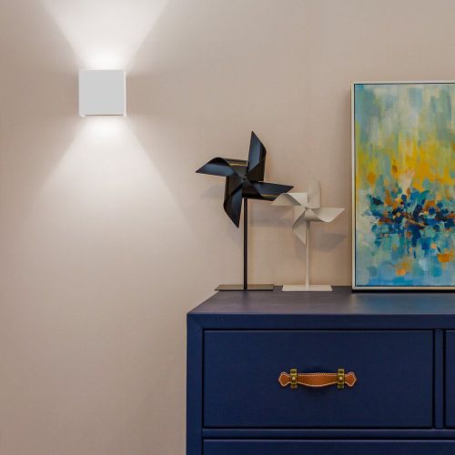 12w Applique Murale LED Blanc Lampe Murale Carrée Applique Murale Aluminium Moderne Blanc Froid