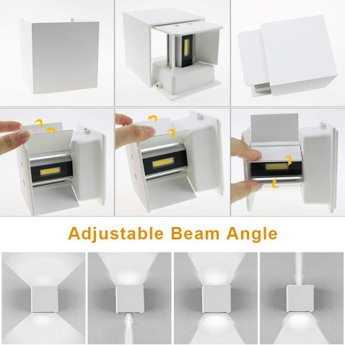 12w Applique Murale LED Blanc Lampe Murale Carrée Applique Murale Aluminium Moderne Blanc Froid