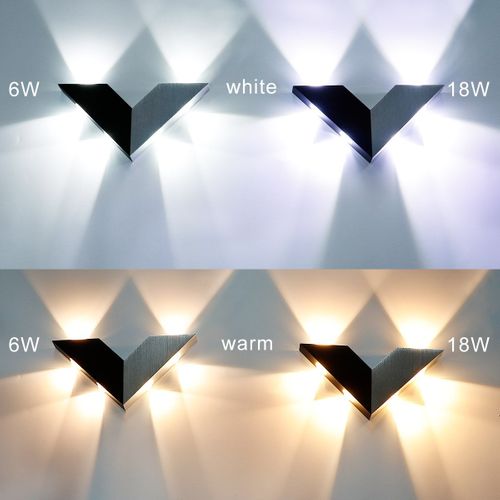 Applique Murale Moderne à LED En Aluminium Applique Murale Triangulaire Créative Blanc Chaud