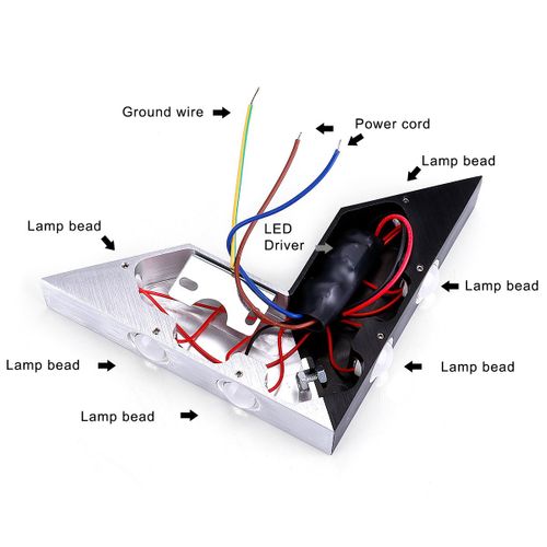 Applique Murale Moderne à LED En Aluminium Applique Murale Triangulaire Créative Blanc Chaud