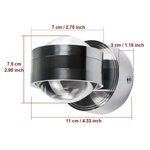 6w Applique Murale Moderne Lampe Murale D'intérieur Applique Murale En Aluminium 3000k Blanc Chaud