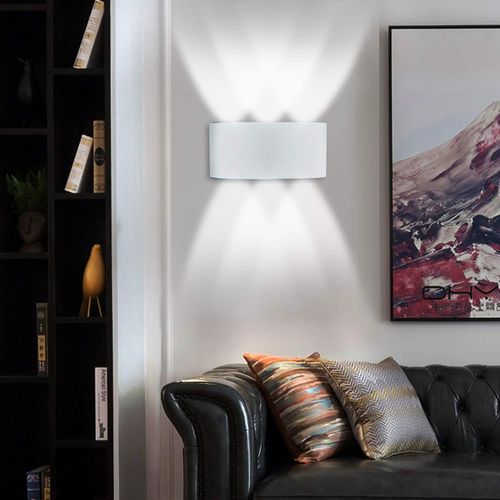 Applique Murale Moderne 6w Blanc Lampe Murale LED D'intérieur En Aluminium, Blanc Froid