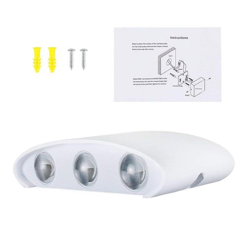 Applique Murale Moderne 6w Blanc Lampe Murale LED D'intérieur En Aluminium, Blanc Froid