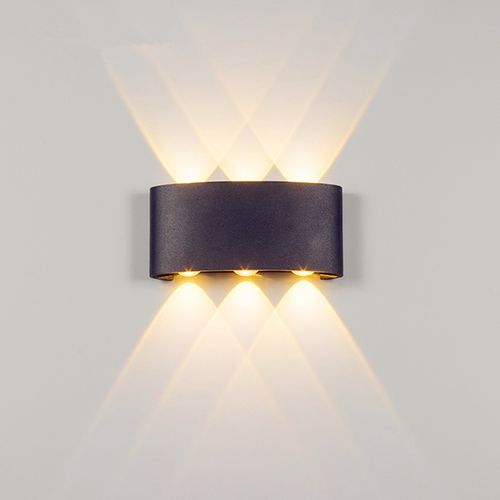 Applique Murale Moderne 6w Noir Lampe Murale LED D'intérieur En Aluminium, Blanc Chaud